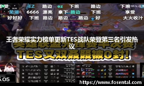 王者荣耀实力榜单更新TES战队荣登第三名引发热议